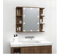 vidaXL Armoire à miroir avec LED Chêne marron 70x16,5x60 cm