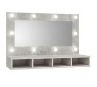 vidaXL Armoire à Miroir avec LED Armoire Murale Armoire de Salle de Bain Meuble de Rangement Armoire de Rangement Gris Béton 808895