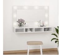 vidaXL Armoire à miroir avec LED 90x31,5x62 cm Blanc brillant