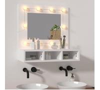 vidaXL Armoire murale à miroir LED – Blanc 60x31,5x62 cm