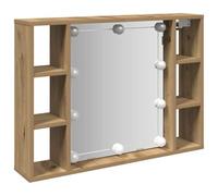 vidaXL Armoire à miroir murale chêne artisanal LED 76x15x55 cm
