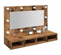 vidaXL Armoire à miroir avec LED vieux bois 90x31,5x62 cm, armoire à miroir à LED, armoire murale, miroir de maquillage, 857005 Marron