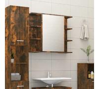 vidaXL Armoire à miroir de salle de bain Chêne fumé 80x20,5x64 cm Bois