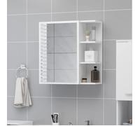 vidaXL Armoire à Miroir de Salle de Bain, Meuble de Rangement avec Compartiment, Armoire de Toilette Maison Intérieur, Blanc Bois d’Ingénierie