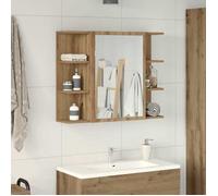 vidaXL Armoire à miroir de salle de bain Chêne artisanal 80×20,5×64 cm