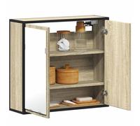 Vidaxl Armoire À Miroir De Salle De Bain Chêne Sonoma Bois Ingénierie Marron