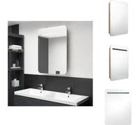 vidaXL Armoire à miroir de salle de bain LED aspect chêne 60x11x80 cm - lavabos de salle de bain
