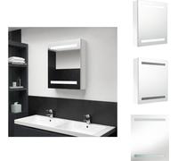 vidaXL Armoire à miroir de salle de bain LED blanc brillant 50x14x60 cm - lavabos de salle de bain