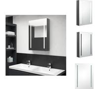 vidaXL Armoire à miroir de salle de bain LED Gris brillant 50x13x70 cm - Vasques de salle de bain