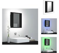 vidaXL Armoire à miroir de salle de bain LED noir 40x12x45 cm Acrylique - lavabos de salle de bain
