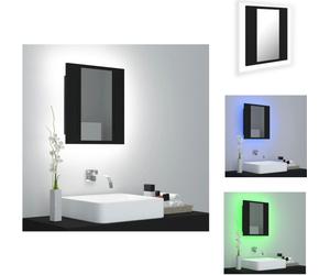 vidaXL Armoire à miroir de salle de bain LED noir 40x12x45 cm Acrylique - lavabos de salle de bain