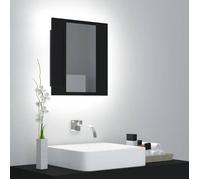 vidaXL Armoire à miroir de salle de bain LED 40x12x45 cm Acrylique Noir 804949