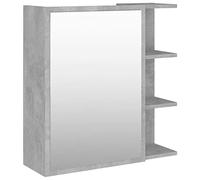 vidaXL Armoire à Miroir de Salle de Bain, Meuble de Rangement avec Compartiment, Armoire de Toilette Maison Intérieur, Gris Béton Bois d’Ingénierie