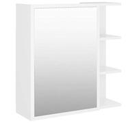 vidaXL Armoire à Miroir de Salle de Bain, Meuble de Rangement avec Compartiment, Armoire de Toilette Maison Intérieur, Blanc Bois d’Ingénierie