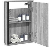 Vidaxl Armoire À Miroir De Salle De Bain Sonoma Gris Bois D'Ingénierie