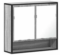 vidaXL Armoire à miroir de salle de bain Sonoma gris – bois d’ingénierie avec rangement