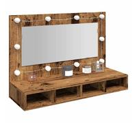 vidaXL Armoire à miroir LED 90x31.5x62 cm - Vieux bois