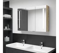 vidaXL Armoire à miroir LED - Chêne