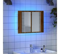 vidaXL Armoire à miroir LED chêne artisanal 60x12x45cm bois ingénierie Marron