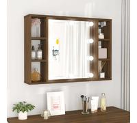vidaXL Armoire à miroir avec LED Chêne marron 76x15x55 cm