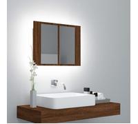 vidaXL Armoire à miroir LED 45 cm - Chêne marron