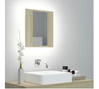 vidaXL Armoire à miroir LED de bain Chêne sonoma 40x12x45 cm Acrylique 804951