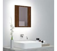 vidaXL Armoire à miroir LED - Chêne marron