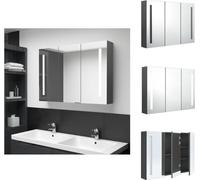 vidaXL Armoire à miroir LED pour salle de bain 89x14x62 cm Gris - lavabos de salle de bain