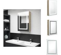 vidaXL Armoire à miroir LED pour salle de bain aspect chêne 50x13x70 cm - lavabos de salle de bain