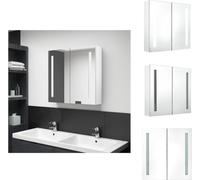 vidaXL Armoire à miroir LED pour salle de bain Blanc brillant 62x14x60 cm - lavabos de salle de bain