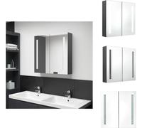 vidaXL Armoire à miroir LED pour salle de bain Gris 62x14x60 cm - lavabos de salle de bain