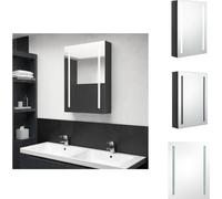 vidaXL Armoire à miroir LED pour salle de bain Noir brillant 50x13x70 cm - lavabos de salle de bain