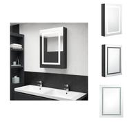 vidaXL Armoire à miroir LED pour salle de bain Noir brillant 50x13x70 cm - lavabos de salle de bain