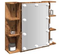 vidaXL Armoire à miroir LED - Vieux bois