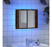 vidaXL Armoire à miroir LED vieux bois 60x12x45 cm bois d'ingénierie Marron