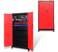 vidaXL Armoire à outils Acier Noir et Rouge