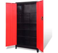 vidaXL Armoire à outils avec 2 portes acier 90x40x180 cm noir/rouge