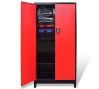 vidaXL Armoire à outils avec coffre à outils Acier 90x40x180cm Rouge Noir