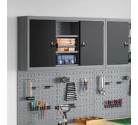 vidaXL Armoire à outils avec étagère Noir et gris 100 x 20 x 55 cm