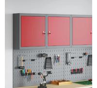 vidaXL Armoire à outils avec étagère Rouge et Gris 50 x 20 x 55 cm