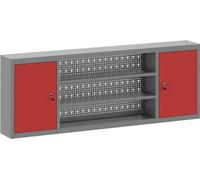 vidaXL Armoire à outils avec étagère rouge et grise 150 x 20 x 55 cm