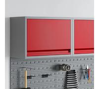 vidaXL Armoire à outils murale avec porte à gaz rouge et gris 50 x 25 x 35 cm