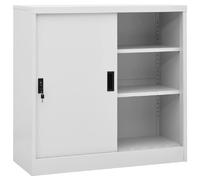 VidaXL Armoire de bureau porte coulissante Gris clair 90x40x90cm Acier