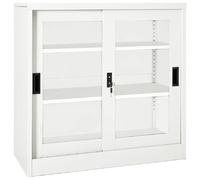 vidaXL Armoire à portes coulissantes - Acier Blanc