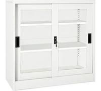 vidaXL Armoire à portes coulissantes - Acier Blanc
