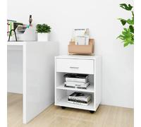 vidaXL Armoire à roulettes - Blanc - 46x36x59 cm