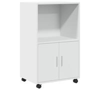 vidaXL Armoire à roulettes Blanc 55x40x91 cm Bois d’ingénierie, classeur, Armoire de classement pour Maison, classeur pour Bureau à Domicile