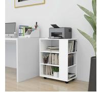 Armoire à roulettes Blanc 60x35x75 cm Bois d'ingénierie Blanc G