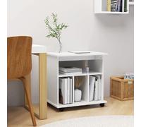 VIDAXL Armoire à roulettes - Blanc brillant