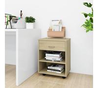 Vidaxl Armoire À Roulettes Chêne Sonoma 46x36x59 Cm Bois D'ingénierie Multicolore